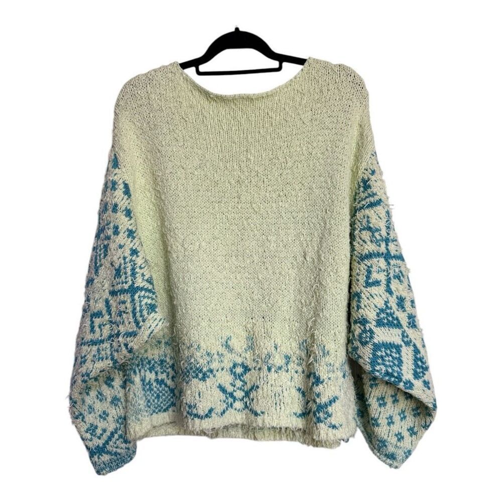 Free People Top Womens Size S Multicolor Knit Pullover Sweater Boho Oversized - Picture 2 of 10